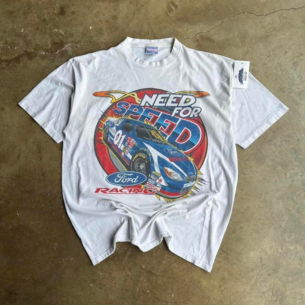 Vintage 90s need for speed ford racing Nascar t shirt‎